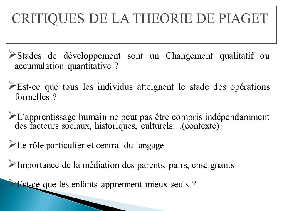 D veloppement COGNITIF chez l enfant Jean PIAGET ppt t l charger